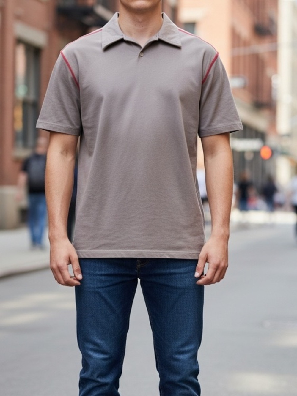 Patagonia Men's Taupe-ish Gray Organic Cotton Blend Polo Shirt XL